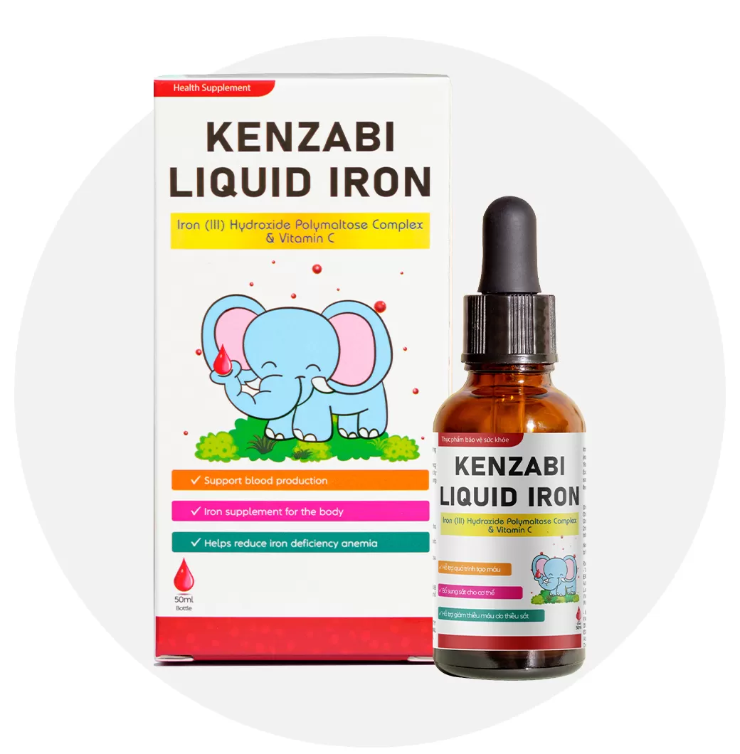 Kenzabi Liquid Iron: Tinh Chất Bổ Sung Sắt và Vitamin C cho Bé